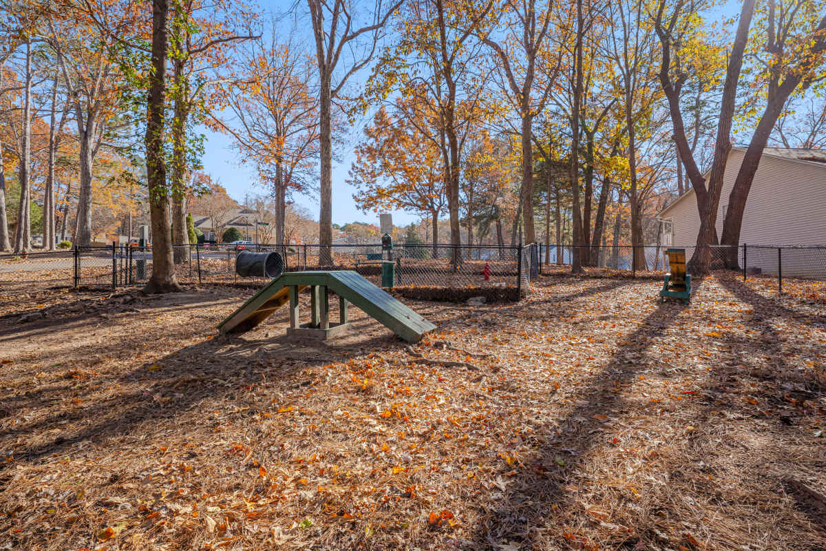 Community dog park at Trailwood Crossing Apartments in Raleigh, North Carolina