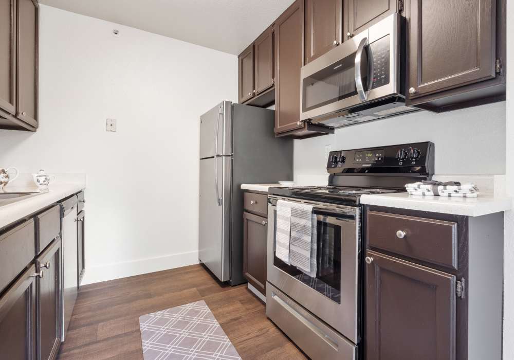 Modern kitchen at La Vina Apartments in Livermore, California