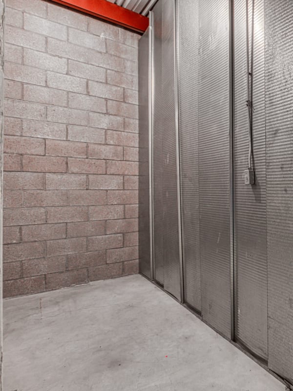 A look inside a climate-controlled unit in Palm Springs, California at Devon Self Storage
