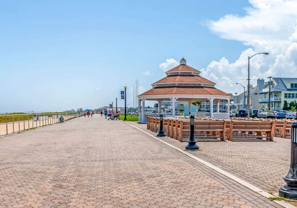 Coastal walk near Brinley Manor in Bradley Beach, New Jersey