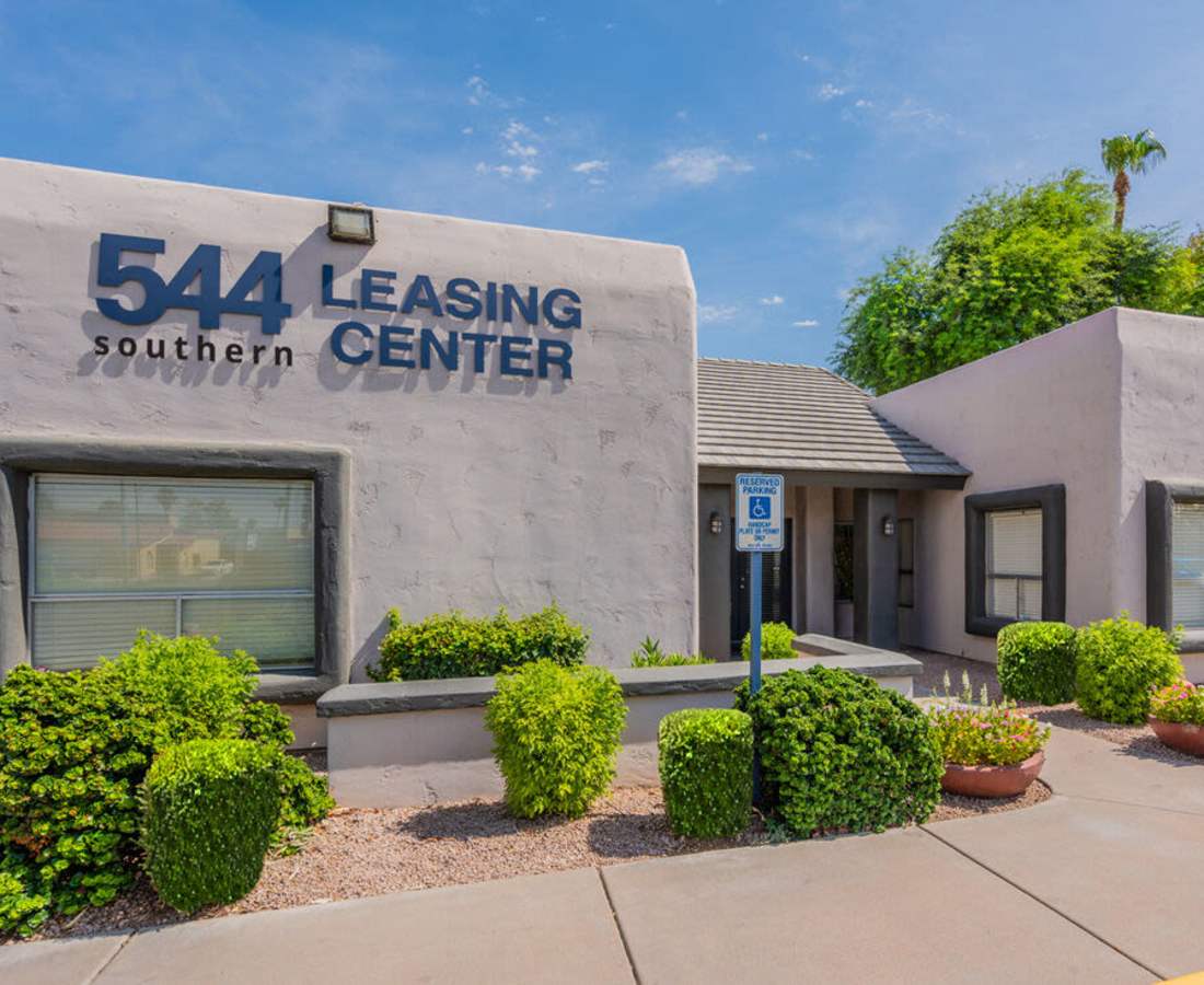 Property leasing center at 544 Southern Apartments in Mesa, Arizona