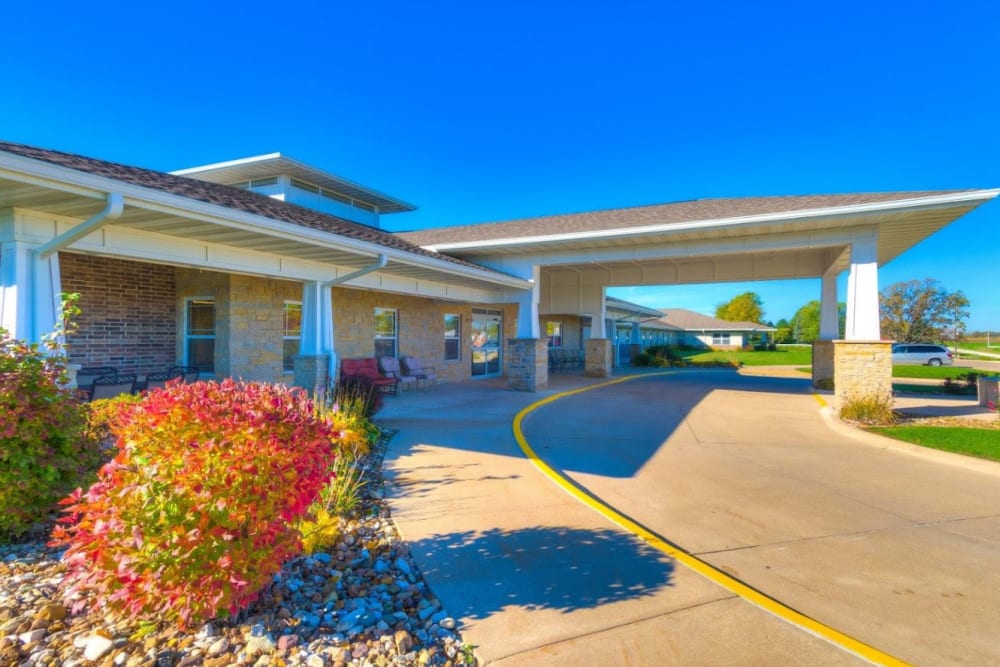 Entrance and driveway at Addington Place of Burlington in Burlington, Iowa