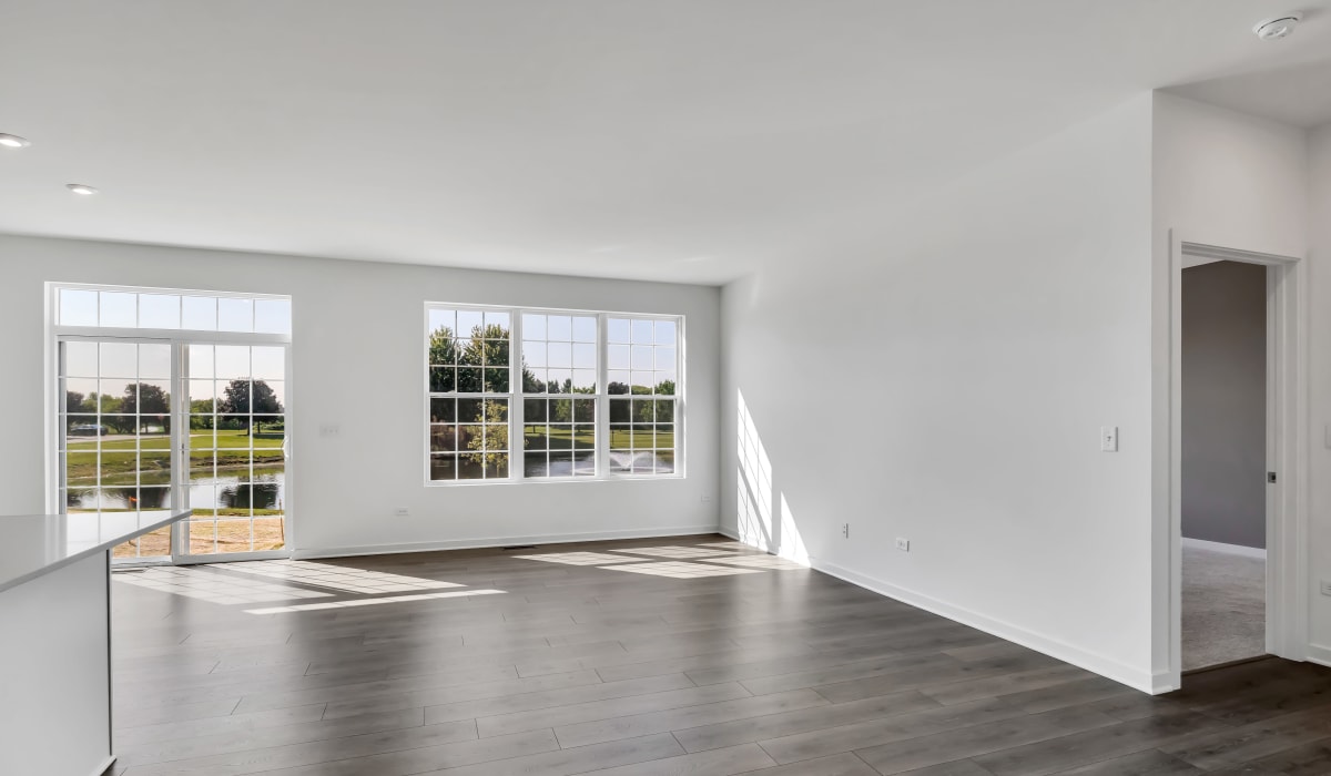 Bright window's in a home's living room at Home at Ashcroft in Oswego, Illinois