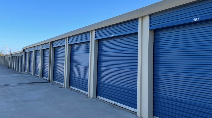 A classic car stored safely at KO Storage of Pearsall in Pearsall, Texas