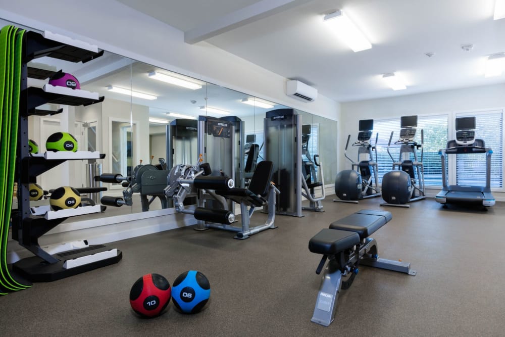View of fitness center at Skyline Redmond in Redmond, Washington