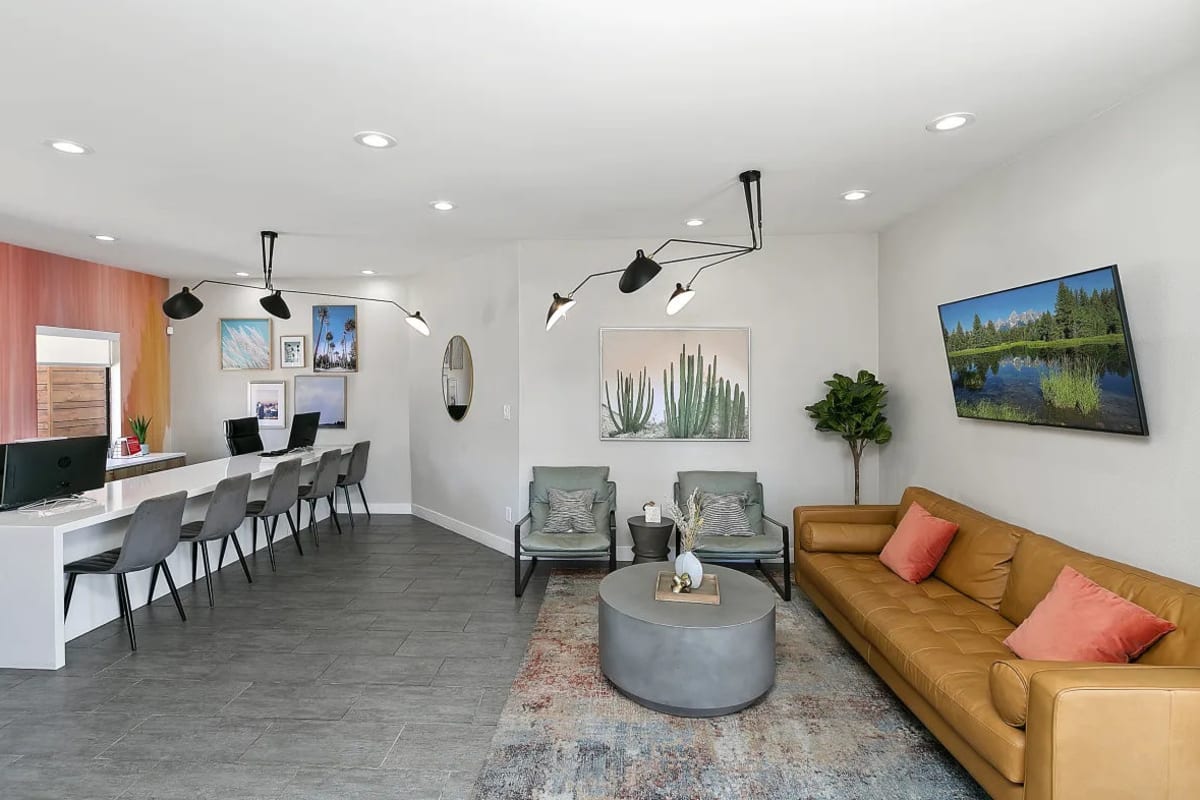 Couch and seating in the leasing office at Ardella on 67th in Glendale, Arizona
