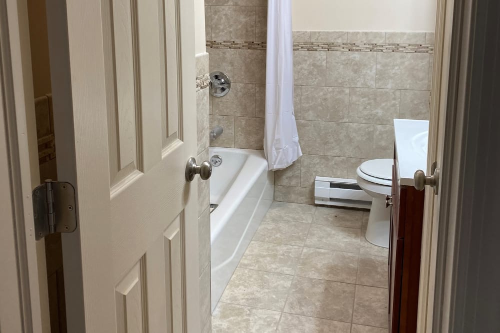 Bathroom at Cloverdale Park Apartments in Saddle Brook, New Jersey