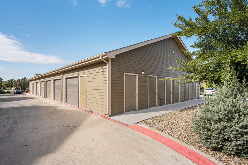 Garage parking and storage at The Residences at Panther Hollow in Marble Falls, Texas