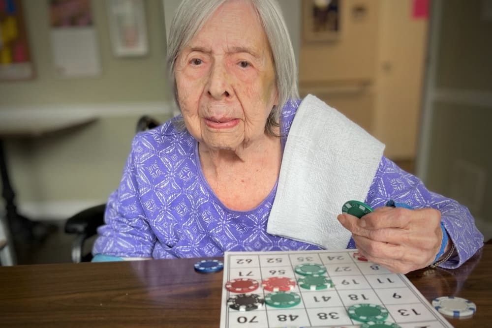 Residents play bingo at Corridor Crossing Place in Cedar Rapids, Iowa