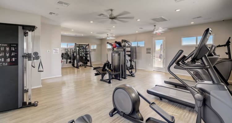 Modern fitness center at Cottages at McDowell in Avondale, Arizona 