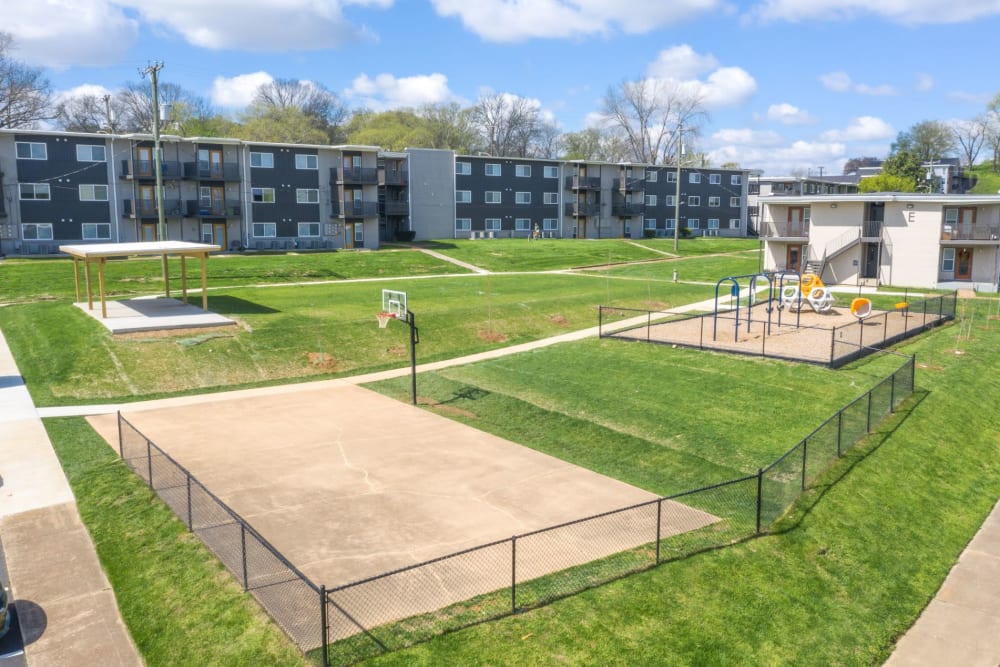 Rendering basketball court at Gibson Creek Apartments in Madison, Tennessee