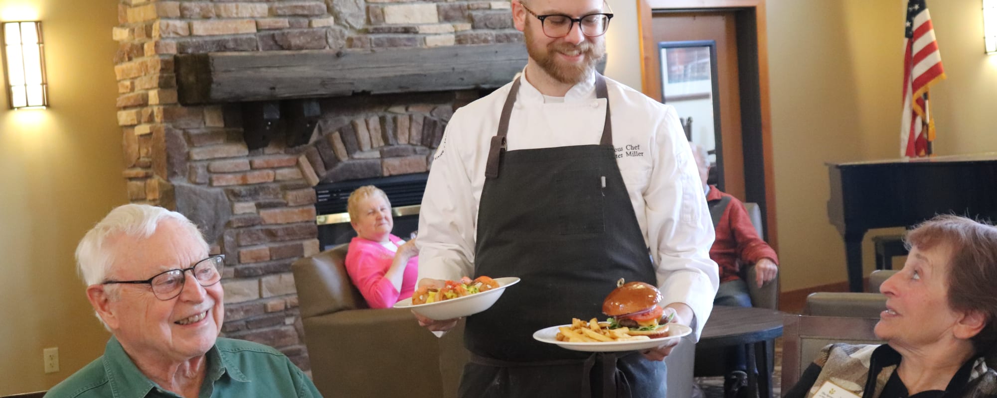 Residents been served dinner at The Springs at Missoula in Missoula, Montana.