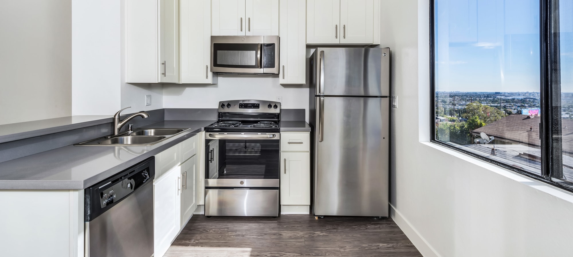 Modern kitchen at Villa Careena, West Hollywood, California