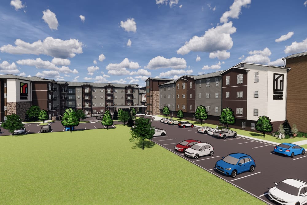 Exterior view and green space at Turners Rock in Springfield, Missouri