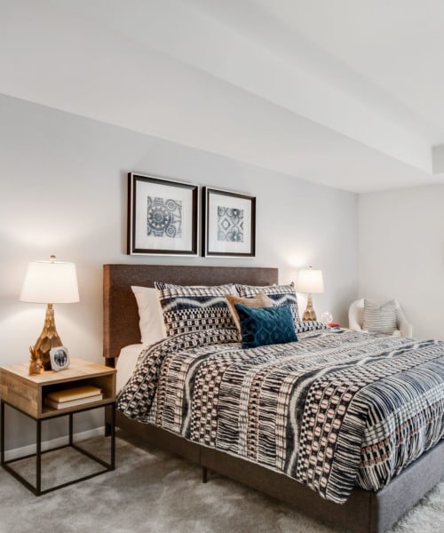 Modern bedroom at Columbia Pointe in Columbia, Maryland