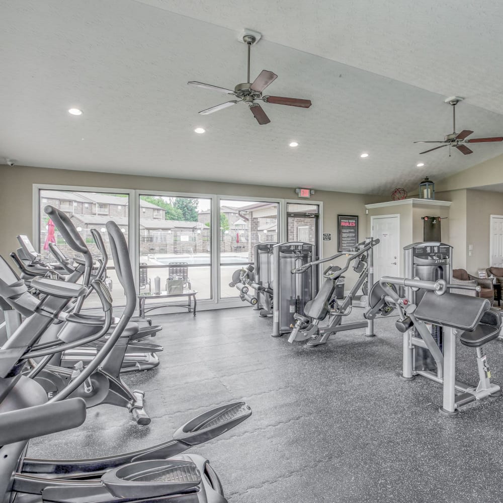 Well equipped fitness center at Oldham Oaks, La Grange, Kentucky