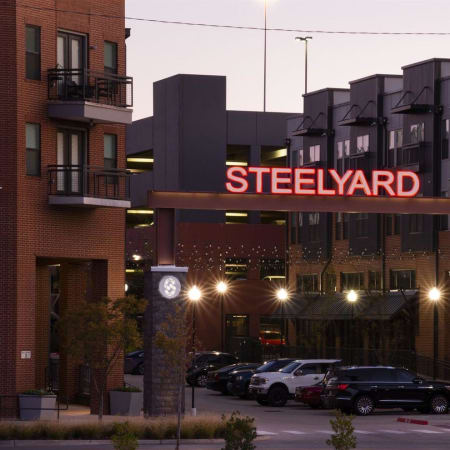 Exterior of Steelyard at twilight