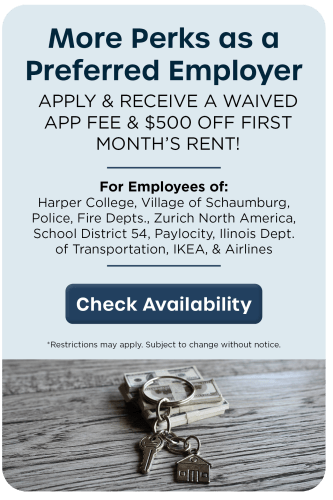Preferred Employer Perks at The Lakes of Schaumburg Apartment Homes in Schaumburg, Illinois