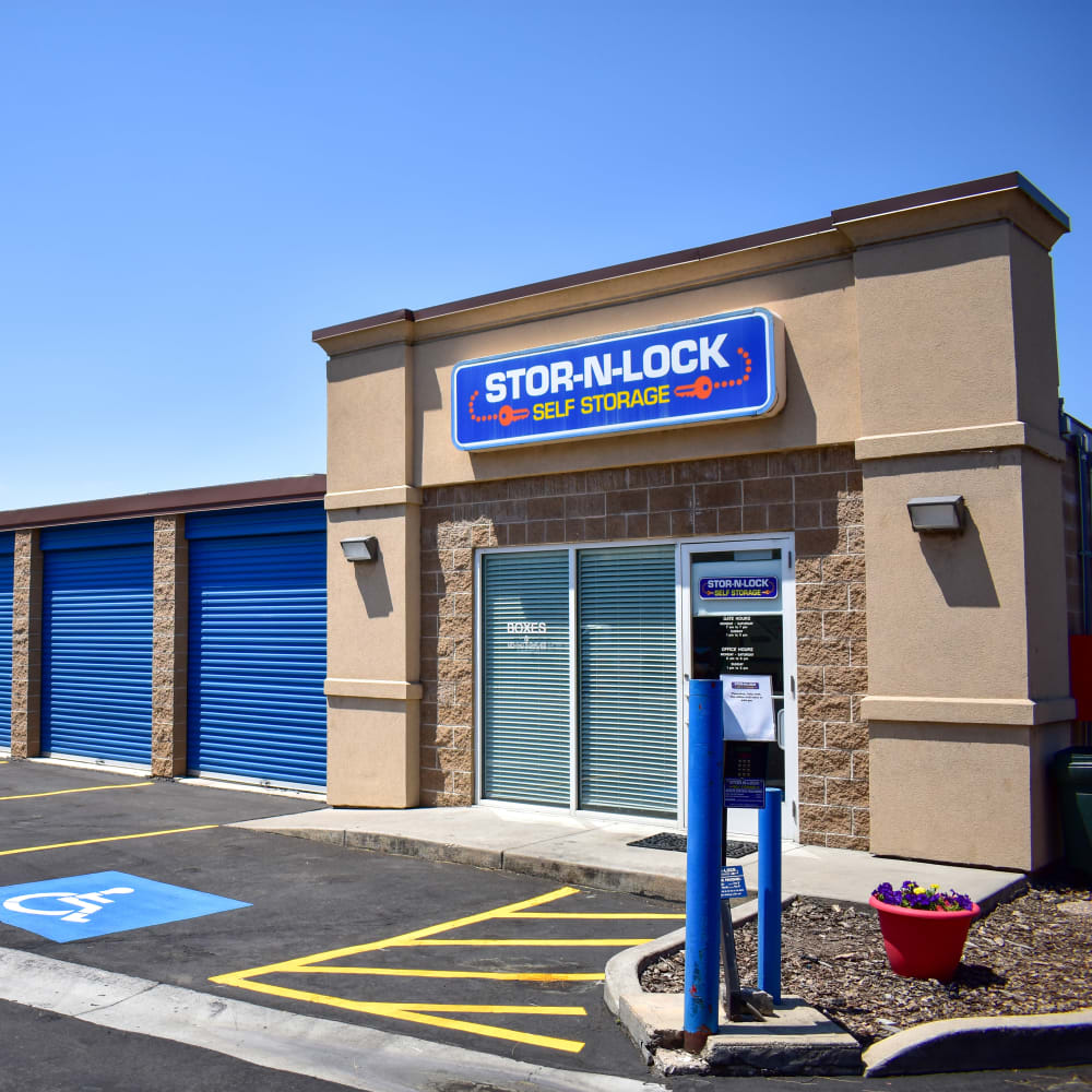 The front door at STOR-N-LOCK Self Storage in Riverdale, Utah