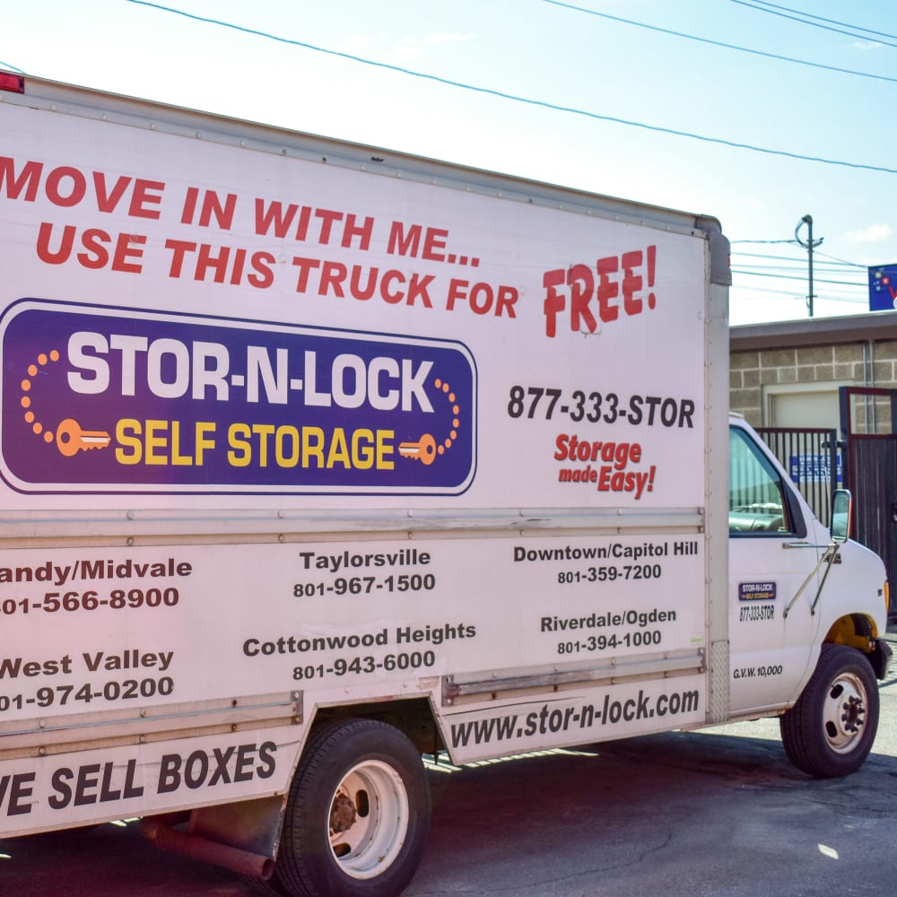 Moving truck at STOR-N-LOCK Self Storage in Cottonwood Heights, Utah