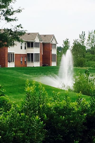 Backyard fountain at The Bristol in Camby, Indiana