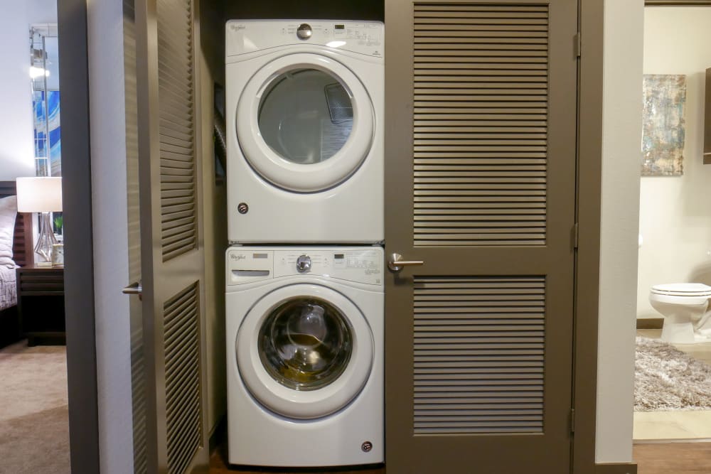 In-home washer/dryer at Terra at University North Park in Norman, Oklahoma