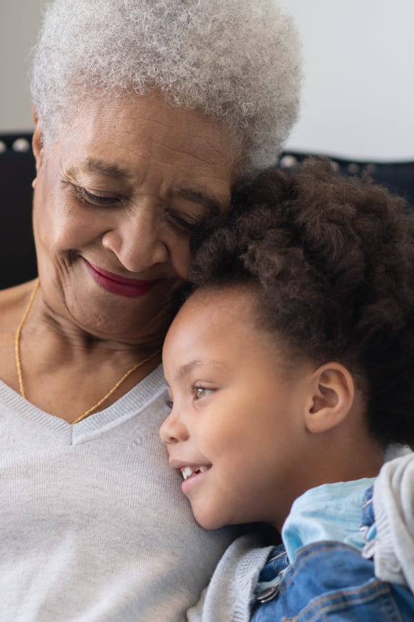  Resident hugging grand daughter at Majestic Memory Care, Hollywood, FL