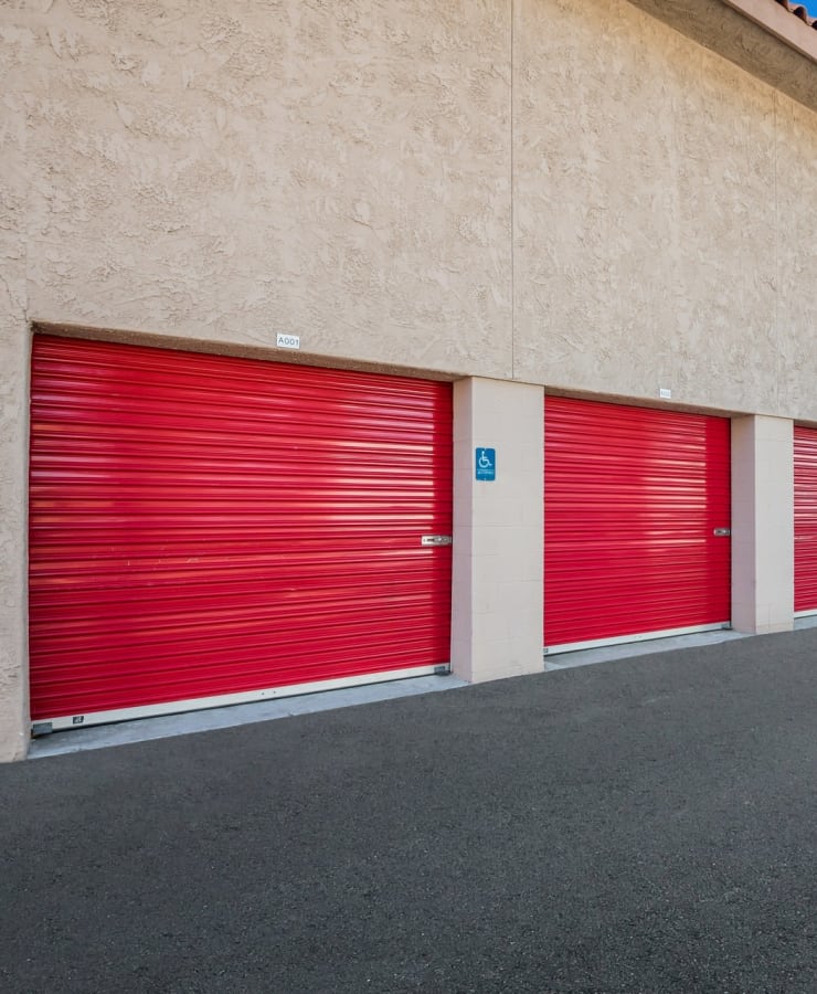 Outdoor drive-up storage units at StorQuest Self Storage in Camarillo, CA