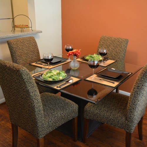 Dining room at The Abbey at Briargrove Park in Houston