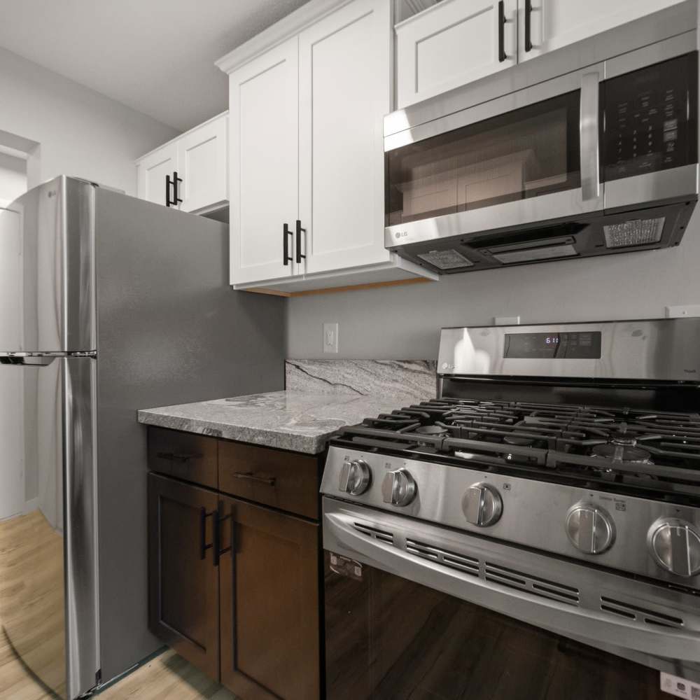 Stainless-steel appliances at Morada in Crystal, Minnesota
