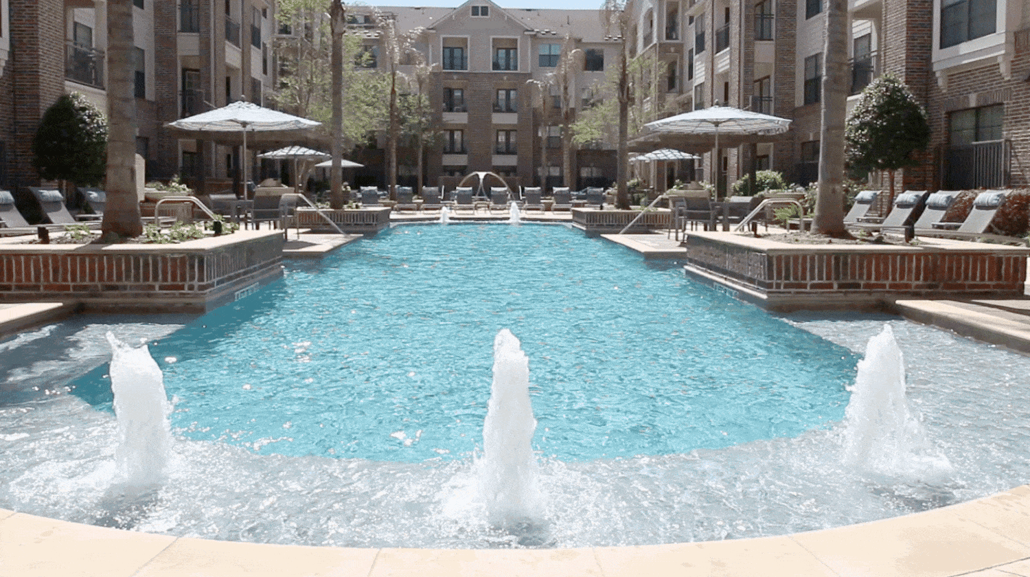 View of our swimming pool at Villas at Bunker Hill in Houston, TX