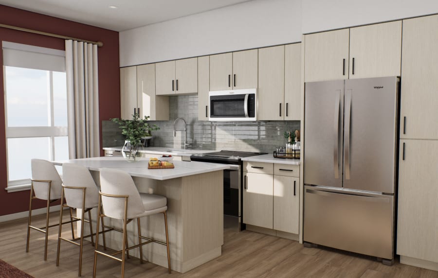 Virtual image of kitchen at The Colton in Redwood City, California