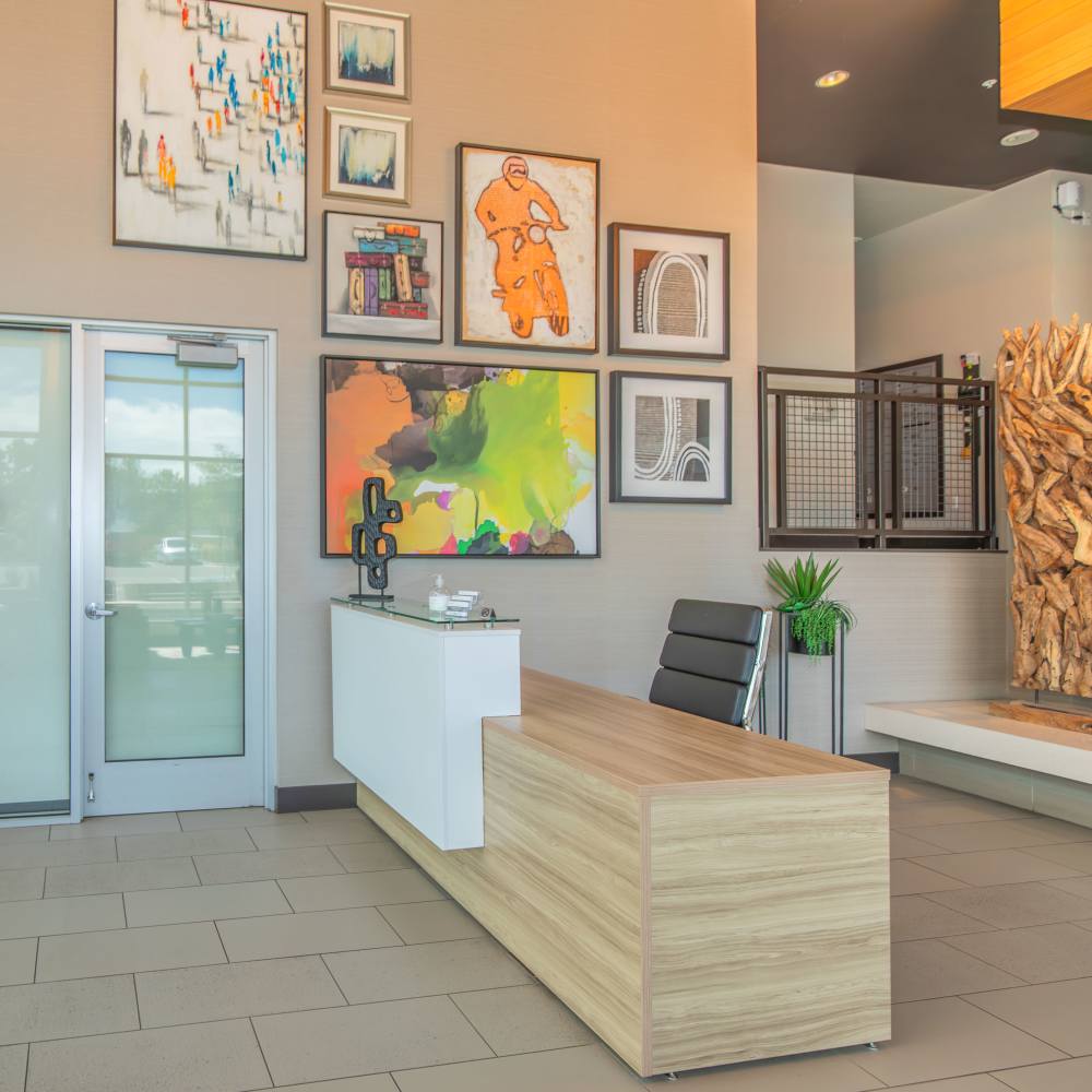 Front desk of the property at Park Place Olde Town Apartments in Arvada, Colorado