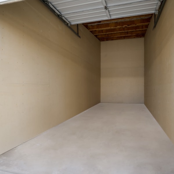 Inside a large indoor self-storage unit at Security Storage in Sparks, Nevada