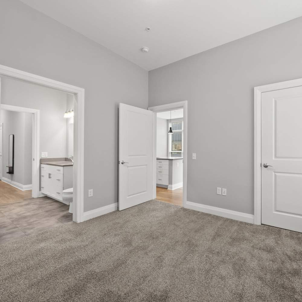 Carpeted bedroom at High & Cherry in Columbus, Ohio