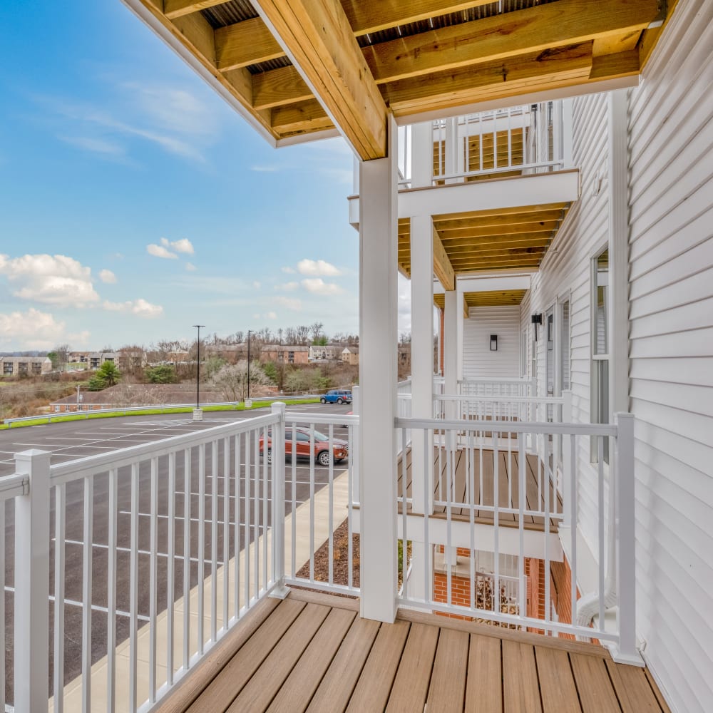 Private balcony at Fox Plan Apartments, Monroeville, Pennsylvania