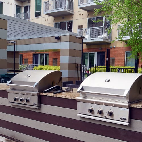 Outdoor grills at Flux in Minneapolis, Minnesota