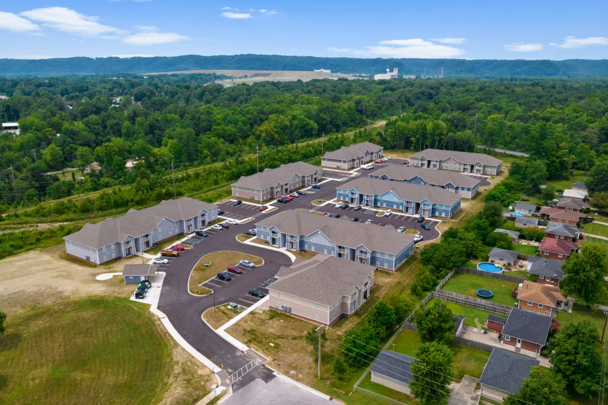Aerial view of Cane Run Station Apartments in Louisville, Kentucky