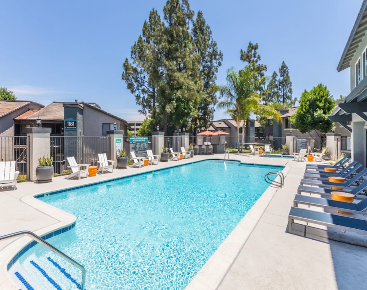 Rendering of residents swimming pool at Hensley at Corona Pointe in Corona, California