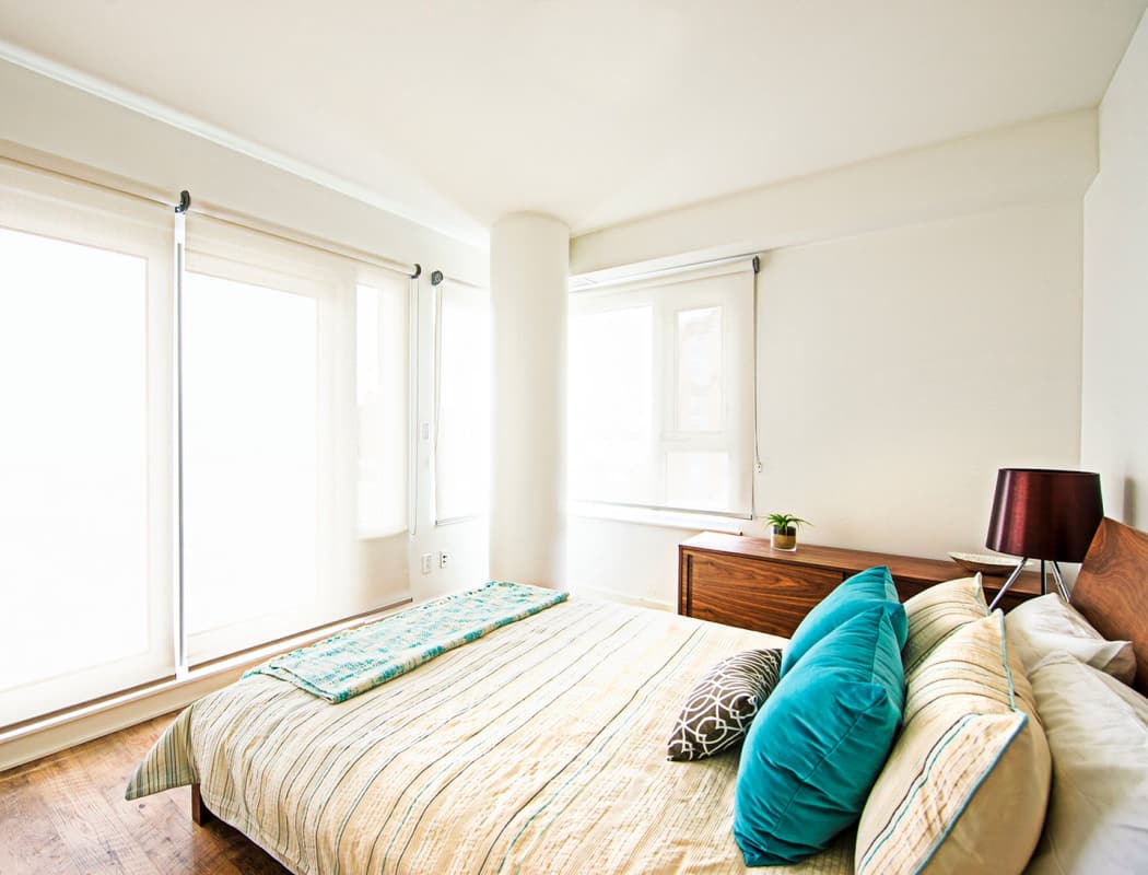 Beautiful bedroom at 19Twenty Apartments in Halifax, Nova Scotia
