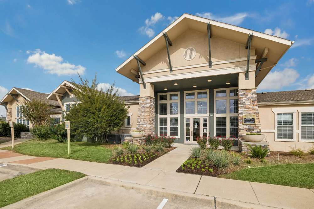 A beautiful exterior view of the apartments at Costa Vizcaya in Houston, Texas