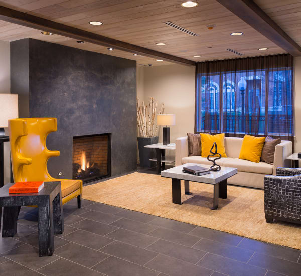 Avant garde decor in the resident clubhouse at The Bixby in Washington, District of Columbia