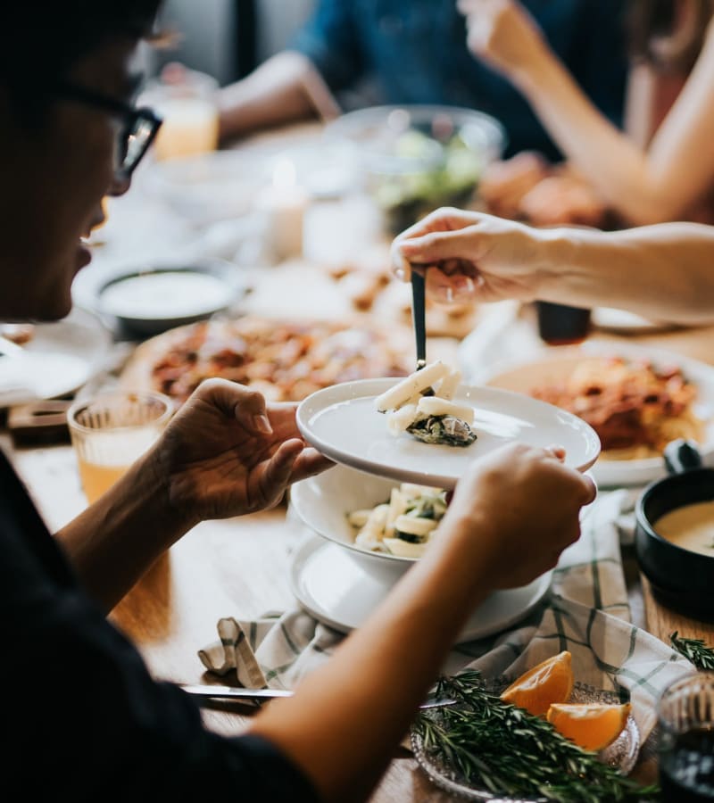 Residents dining at a favorite local eatery near James River Pointe in Richmond, Virginia