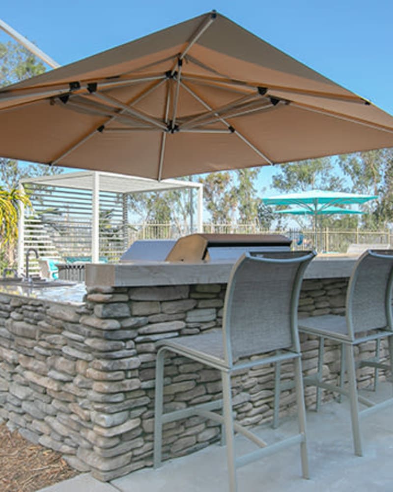 Outdoor grilling area at The Avenue at Carlsbad, Carlsbad, California