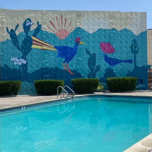 Mural by the swimming pool at Wyandotte in Las Vegas, Nevada