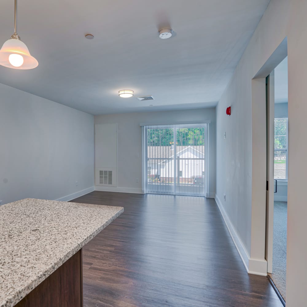 Apartment with wood-style flooring at Pleasant Valley Apartments, Groton, Connecticut