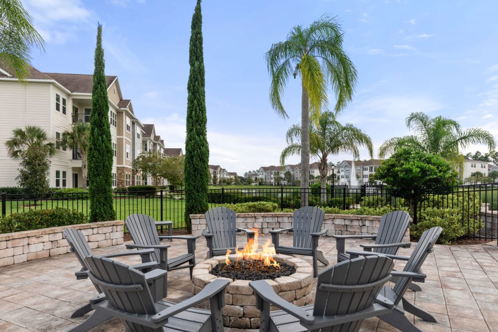 Firepit and social area at Lakeline at Bartram Park in Jacksonville, Florida