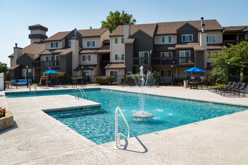 Luxurious outdoor pool at Metro on 5th in Saint Charles, Missouri