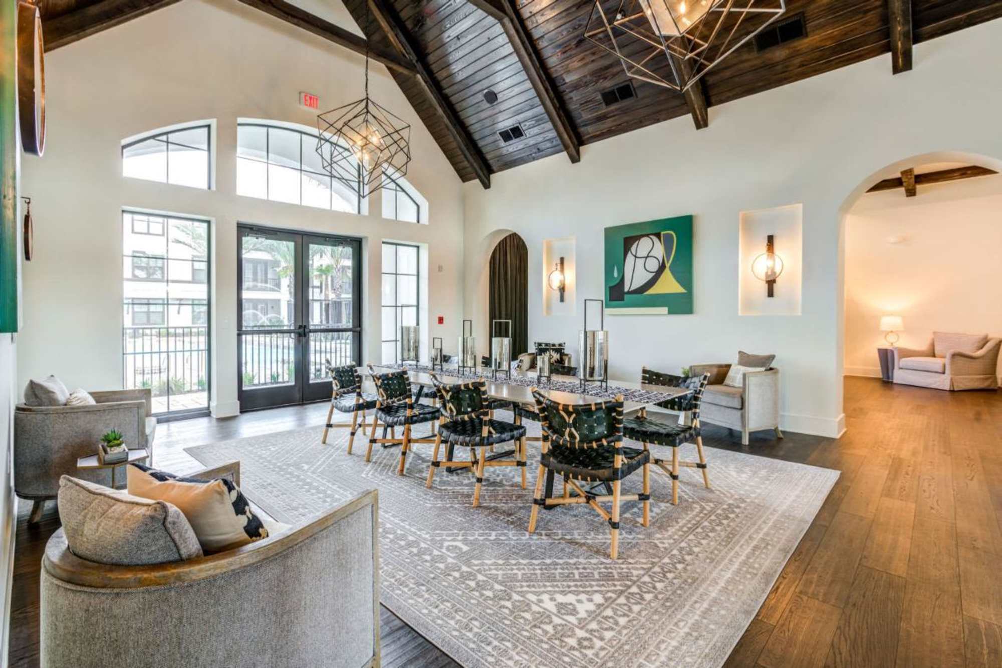 Clubhouse dining area with tables and chairs at Brisa at St. Augustine in St. Augustine, Florida