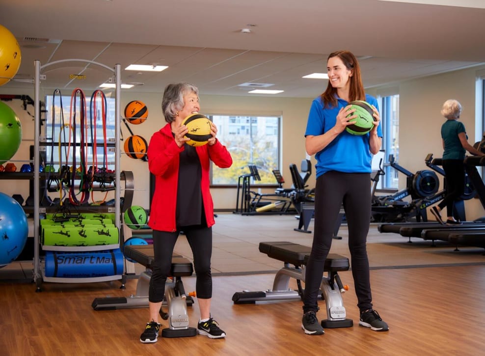 Resident working out at Murano in Seattle, Washington